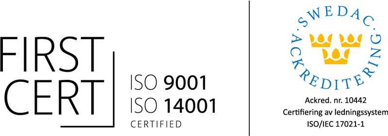 ISO certifierade - Swedac ackreditering, Ytaab